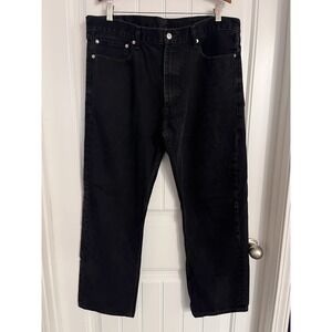 VTG Levis 505 Relaxed Fit Tapered Leg Orange Tab Black Jeans USA Made Mens 38X30